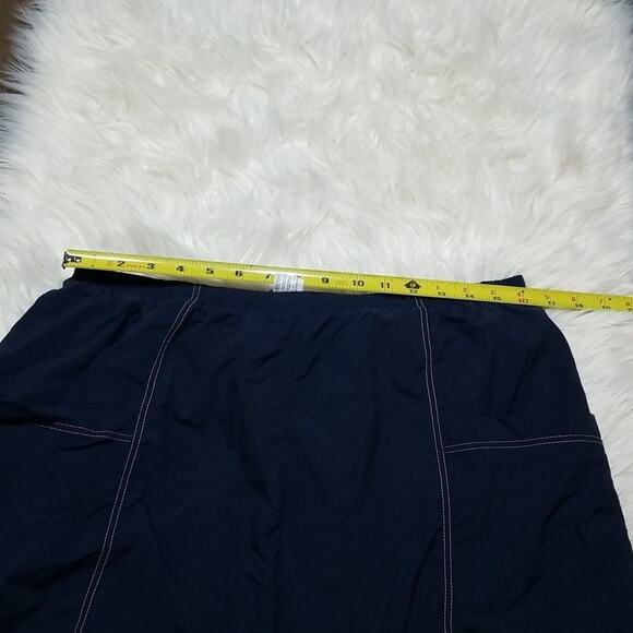 Vintage Christina Navy Blue Women's Plus Board Shorts with Pockets - Picture 7 of 8